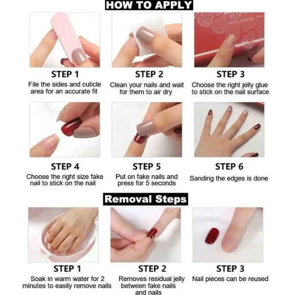 Shimmering Blue Press On Nails - Picture 6 of 7